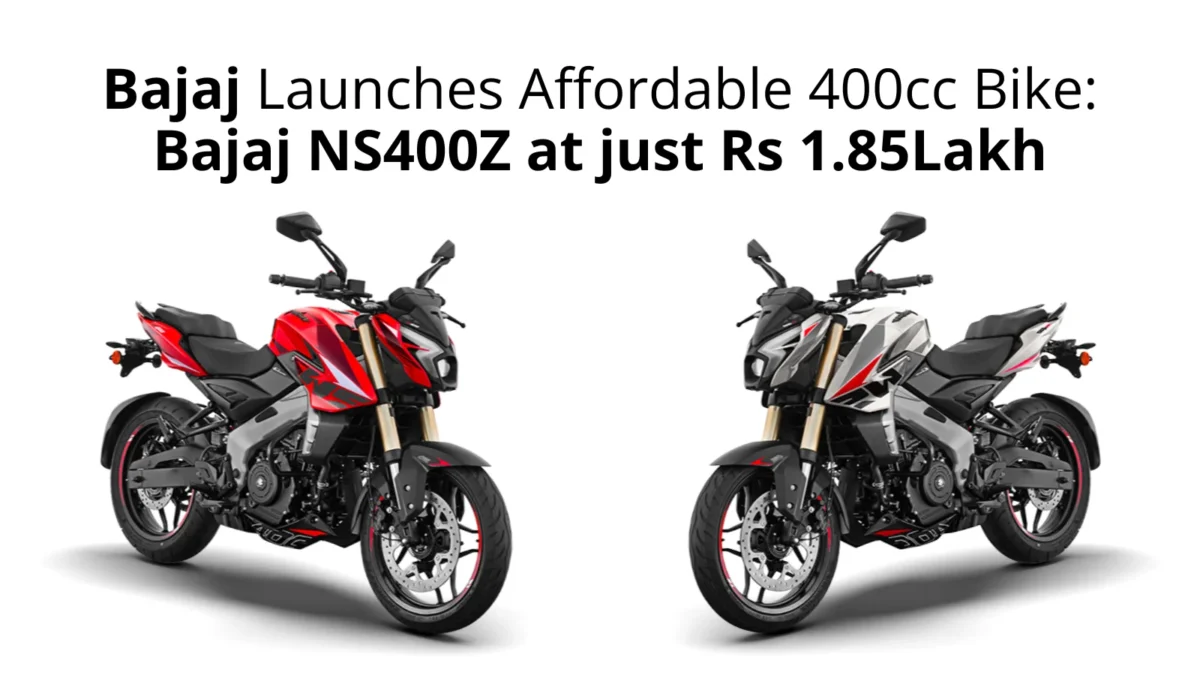 Bajaj Pulsar NS400Z launched at Rs 1.85 Lakh